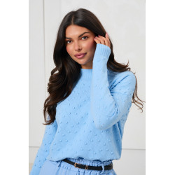 SWETER Z PÓŁGOLFEM I STRUKTURALNYMI GROCHAMI