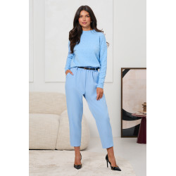 SWETER Z PÓŁGOLFEM I STRUKTURALNYMI GROCHAMI