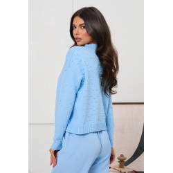 SWETER Z PÓŁGOLFEM I STRUKTURALNYMI GROCHAMI