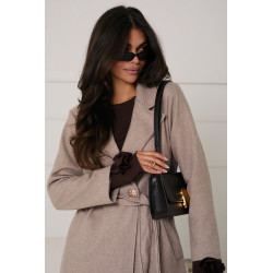 WIĄZANY PŁASZCZ ZE ZŁOTYMI GUZIKAMI