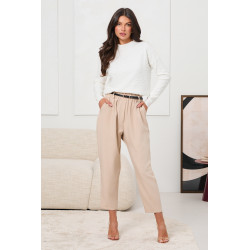 SWETER Z PÓŁGOLFEM I STRUKTURALNYMI GROCHAMI