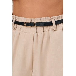 SPODNIE O KROJU CARROT Z PASKIEM