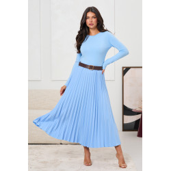 PLISOWANA SPÓDNICA MIDI Z PASKIEM
