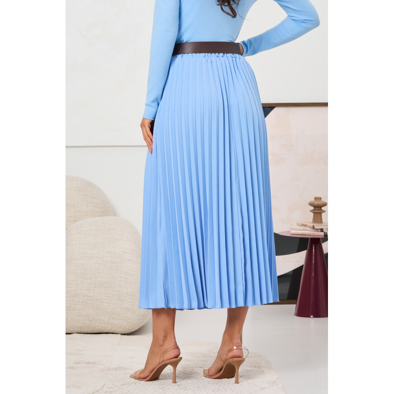 PLISOWANA SPÓDNICA MIDI Z PASKIEM