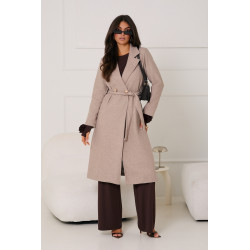 WIĄZANY PŁASZCZ ZE ZŁOTYMI GUZIKAMI