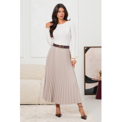 PLISOWANA SPÓDNICA MIDI Z PASKIEM