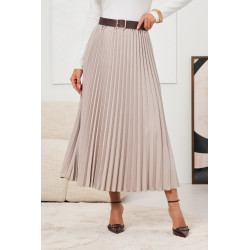 PLISOWANA SPÓDNICA MIDI Z PASKIEM