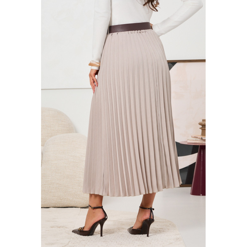 PLISOWANA SPÓDNICA MIDI Z PASKIEM