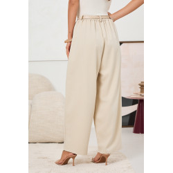 ELEGANCKIE SPODNIE WIDE LEG Z ZASZEWKAMI I PASKIEM