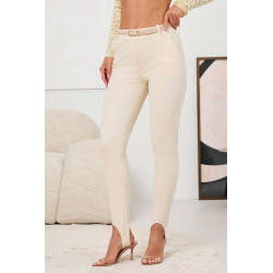 SPODNIE TYPU  STIRRUP Z WYSOKIM STANEM I PASKIEM