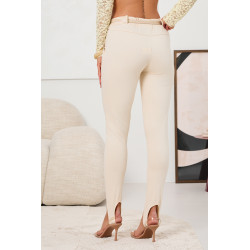 SPODNIE TYPU  STIRRUP Z WYSOKIM STANEM I PASKIEM