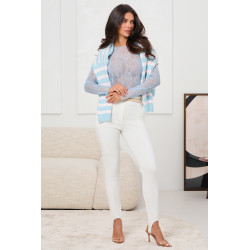 SIATECZKOWA BLUZKA Z KORONKOWYM WZOREM