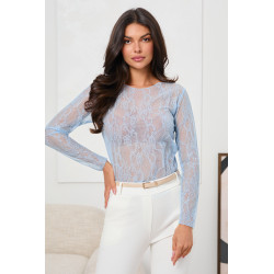 SIATECZKOWA BLUZKA Z KORONKOWYM WZOREM