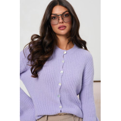 PRĄŻKOWANY KARDIGAN Z BUFIASTYMI RĘKAWAMI