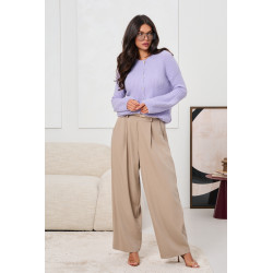 PRĄŻKOWANY KARDIGAN Z BUFIASTYMI RĘKAWAMI