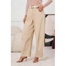 SPODNIE O LUŹNYM KROJU Z ZASZEWKAMI I PASKIEM