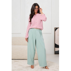 PRĄŻKOWANY KARDIGAN Z BUFIASTYMI RĘKAWAMI