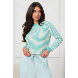 STRUKTURALNY SWETER Z ŻAKARDOWYM WZOREM