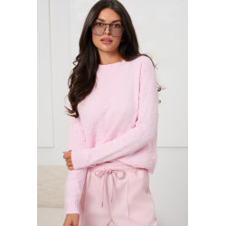 SWETER Z PÓŁGOLFEM I STRUKTURALNYMI GROCHAMI