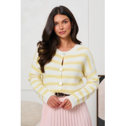 DZIANINOWY KARDIGAN OVERSIZE  W PASTELOWE PASY