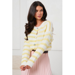 DZIANINOWY KARDIGAN OVERSIZE  W PASTELOWE PASY