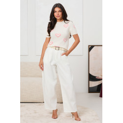 SPODNIE O LUŹNYM KROJU Z ZASZEWKAMI I PASKIEM