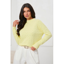 SWETER Z PÓŁGOLFEM I STRUKTURALNYMI GROCHAMI
