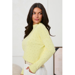 SWETER Z PÓŁGOLFEM I STRUKTURALNYMI GROCHAMI