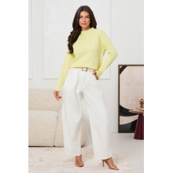 SWETER Z PÓŁGOLFEM I STRUKTURALNYMI GROCHAMI