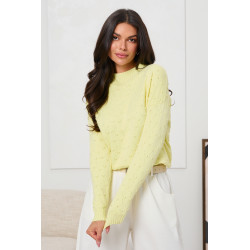 SWETER Z PÓŁGOLFEM I STRUKTURALNYMI GROCHAMI
