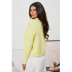 SWETER Z PÓŁGOLFEM I STRUKTURALNYMI GROCHAMI
