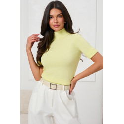 BASICOWY SWETER Z GOLFEM I KRÓTKIM RĘKAWEM