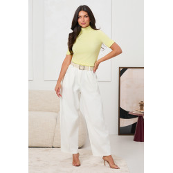 BASICOWY SWETER Z GOLFEM I KRÓTKIM RĘKAWEM