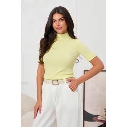 BASICOWY SWETER Z GOLFEM I KRÓTKIM RĘKAWEM