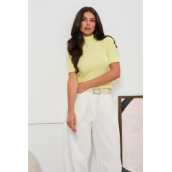 BASICOWY SWETER Z GOLFEM I KRÓTKIM RĘKAWEM