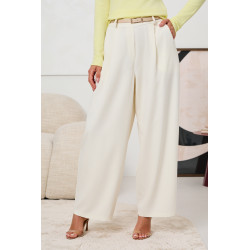 ELEGANCKIE SPODNIE WIDE LEG Z ZASZEWKAMI I PASKIEM