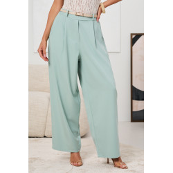 ELEGANCKIE SPODNIE WIDE LEG Z ZASZEWKAMI I PASKIEM