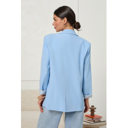 MARYNARKA O PROSTYM KROJU Z PODUSZKAMI NA RAMIONACH