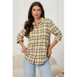 BAWEŁNIANA KOSZULA W KRATĘ O LUŹNYM KROJU