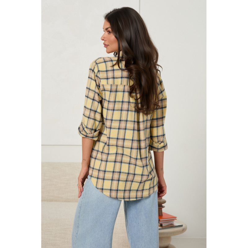 BAWEŁNIANA KOSZULA W KRATĘ O LUŹNYM KROJU