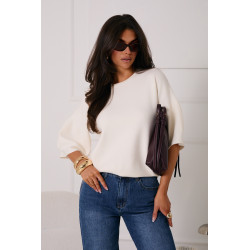 SWETER Z BUFIASTYM KRÓTKIM RĘKAWEM