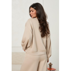 WISKOZOWA BLUZA OVERSIZE Z KORONKOWĄ WSTAWKĄ