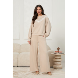 WISKOZOWE SPODNIE DRESOWE WIDE LEG