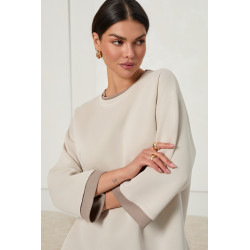 BLUZA OVERSIZE Z WISKOZY O WARSTWOWYM WYKOŃCZENIU