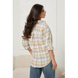 KOSZULA OVERSIZE Z BAWEŁNY W KRATĘ