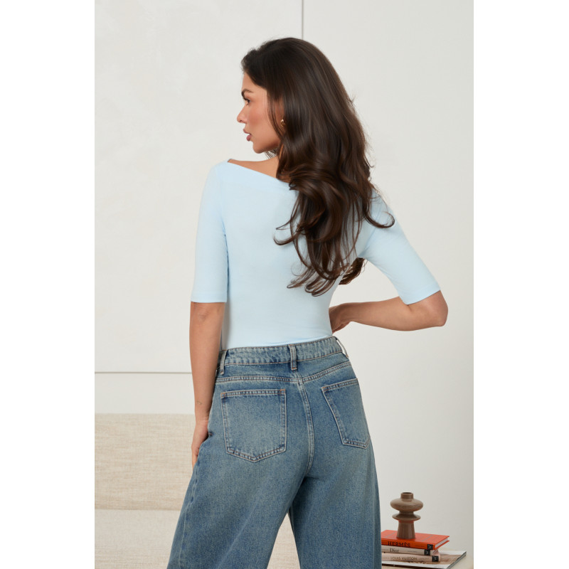 DOPASOWANA BLUZKA BASIC Z RĘKAWEM 3/4