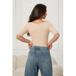 DOPASOWANA BLUZKA BASIC Z RĘKAWEM 3/4