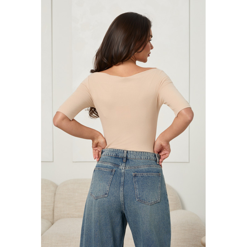 DOPASOWANA BLUZKA BASIC Z RĘKAWEM 3/4