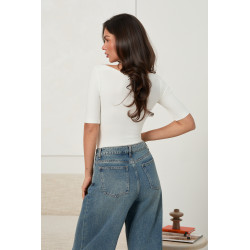 DOPASOWANA BLUZKA BASIC Z RĘKAWEM 3/4