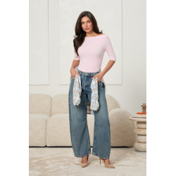 DOPASOWANA BLUZKA BASIC Z RĘKAWEM 3/4